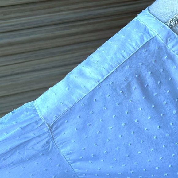 Wonderful GAP Dotted Swiss White, V Neck, Long Sleeved Blouse - Size 8 - Picture 4 of 5